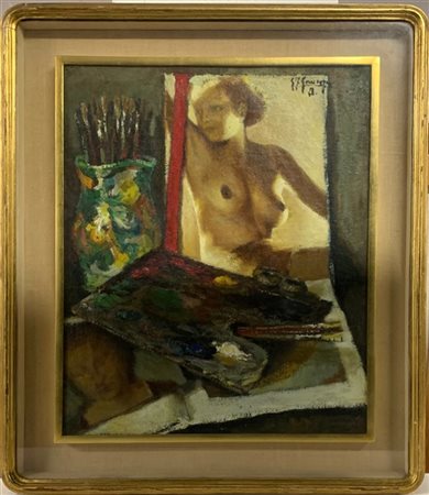 Francesco Gonzaga "La mia tavolozza" 1960
olio su tela
cm 60x50
firmato in alto