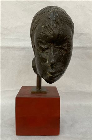 Floriano Bodini "Testa di figura" 1958
scultura in bronzo su base in legno
h cm