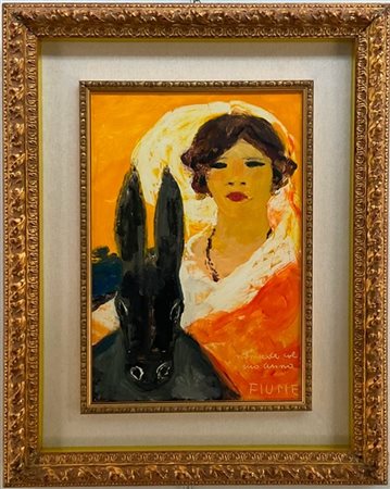 Salvatore Fiume "Nomade col suo asino" 1980
olio su compensato
cm 45x30
firmato