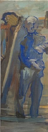 Ernesto Treccani "L'operaio" 1947
olio su tela
cm 100x35
firmato in basso a dest