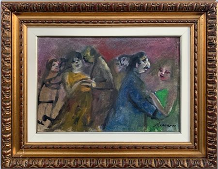 Mino Maccari "Il ballo" 
olio su tela
cm 30x45
firmato in basso a destra, timbri
