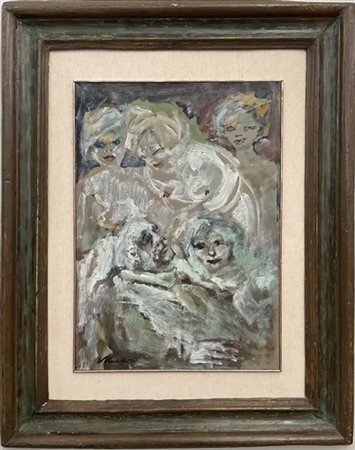 Mino Maccari "Senatore con donne" 1950 circa
tecnica mista su cartone
cm 50x35
f