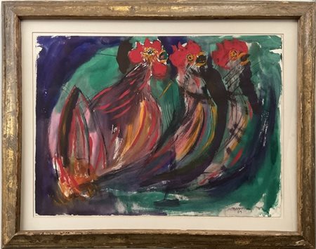 Bruno Cassinari "Senza titolo" 1969
tecnica mista su carta
cm 52x69,5
firmata e