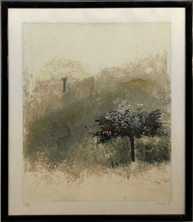 Carlo Mattioli "Albero d'inverno" 
serigrafia a colori
cm 69x59
firmata e numera