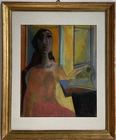Franco Francese "Ragazza alla finestra" 1948
pastelli su carta
cm 60x49
firmato