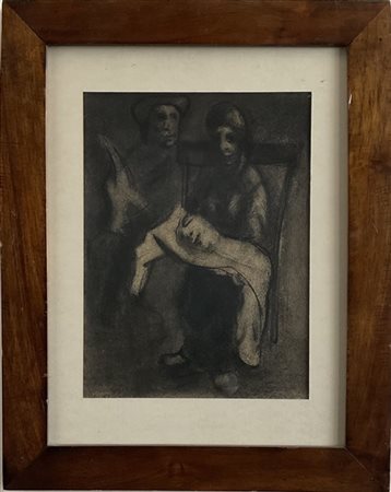 Franco Francese "La Veronica" 
carboncino su carta
cm 26,5x20
firmato in basso a