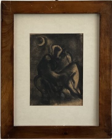 Franco Francese "Senza titolo" 
carboncino su carta
cm 22,5x16,5
firmata in bass