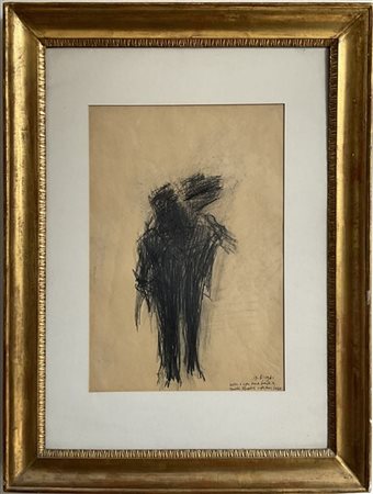 Franco Francese "Uomo con una bestia sulle spalle" 1961
matita su carta
cm 50x34