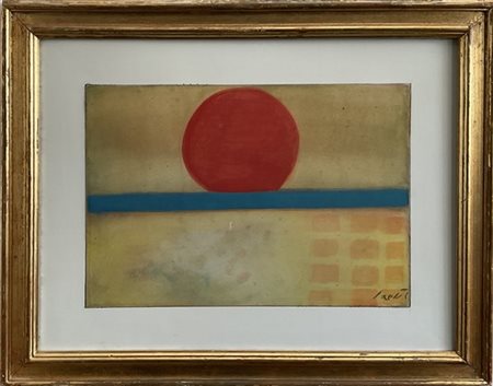 Bruno Saetti "Senza titolo" 
tecnica mista su carta intelata
cm 35x50
firmata in