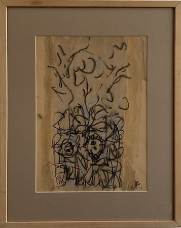 Angelo Verga "Senza titolo" 1958
tecnica mista su carta
cm 34,5x24,5
firmata e d