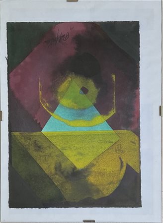 Paul Jenkins "Phenomenal Lamp" 1994
acquerello 1/1 su base litografica
cm 25x16