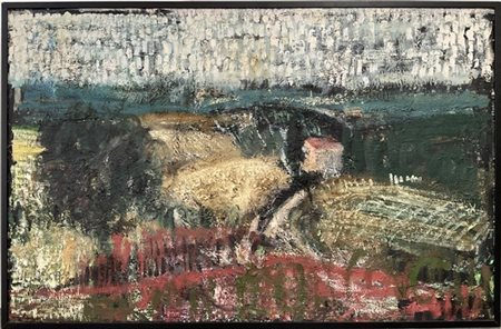 Ruggero Savinio "Podere la Molla" 1992
olio su tela
cm 95x150. In cornice (difet