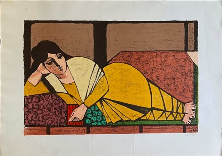 Domenico Cantatore "Senza titolo" 
litografia a colori
cm 70x100
firmata e numer