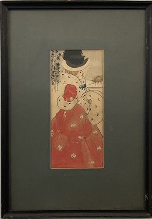 Ignoto "Senza titolo" acquerello e china su carta
cm 22x10
siglato in basso a d