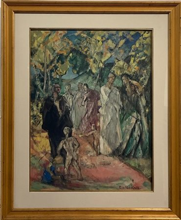 Emmanuel Charles Benezit "Image Lumineuse" 
tecnica mista su carta applicata su