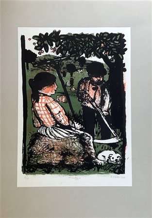 Francesco Tabusso "Maggio" 1968
litografia a colori
cm 68x46
firmata, titolata e