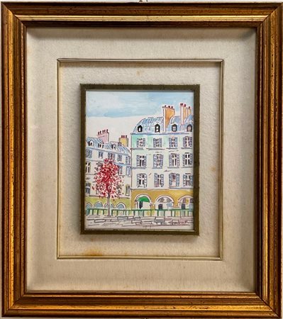 Orfeo Tamburi "Senza titolo" 
acquerello su carta intelata
cm 21,5x16,5
Firmato