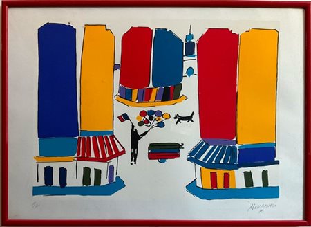 Sante Monachesi "Senza titolo" 
litografia a colori
cm 49,5x69
firmata e numerat