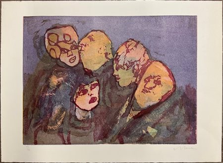 Mino Maccari "Senza titolo" 
xilografia a colori
cm 50x70
firmata e numerata 47/