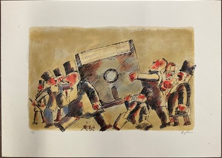 Franz Borghese "Il peso del software" 
serigrafia a colori
cm 49x69,5
firmata e