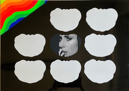 Concetto Pozzati "Senza titolo" 
serigrafia su acetato
cm 50x70
firmata e numera