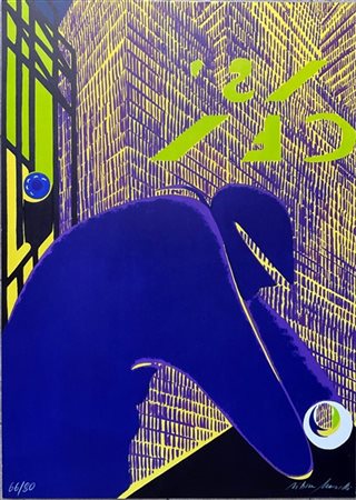 Titina Maselli "New York 10 PM" 
litografia a colori
cm 68,5x48,5
firmata in bas