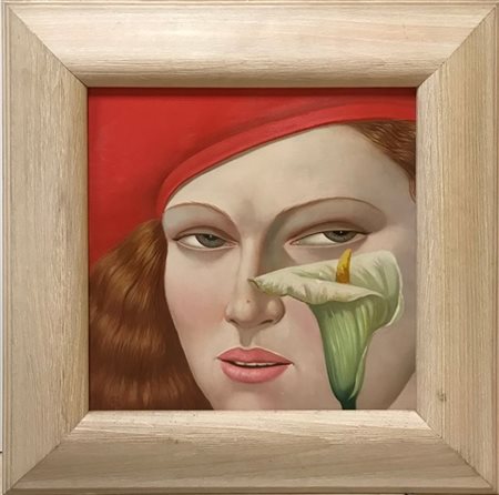 Firma indecifrata "Senza titolo" 1988, olio su tela
cm 29x29,5
siglato CR in ba