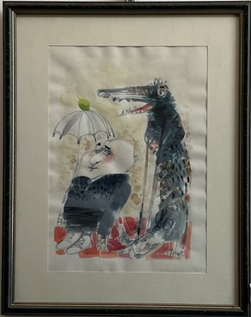 Pedro Pablo Oliva "Senza titolo" 
tecnica mista su carta
cm 28x20
firmato e data