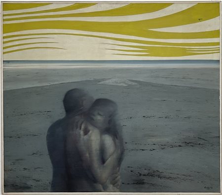 Augustin de Celis "Senza titolo" 
tecnica mista su tela
cm 100x115
firmato in ba