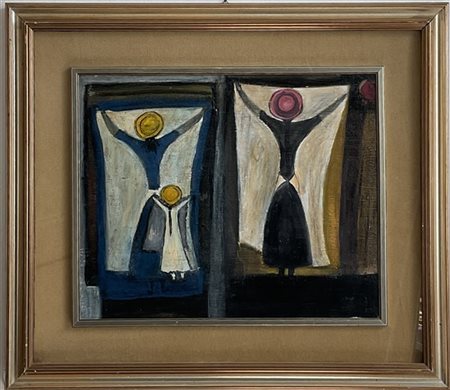 Vittorio Ruglioni (Attr.) "Senza titolo" 
olio su cartone
cm 40x47. In cornice (