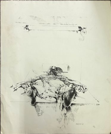 Lotto composto da cinque tra litografie e acqueforti, di soggetti, autori e mis