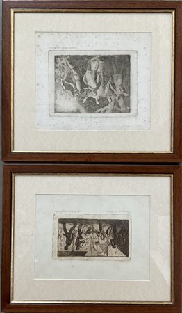 Alberto Helios Gaglierdo "Sciagura in porto" e "Senza titolo" 
due acqueforti (l