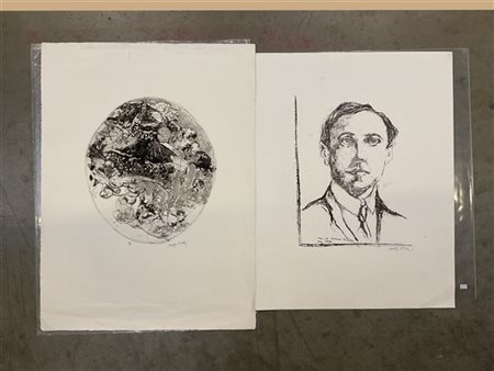 Walter Piacesi Lotto composto da un'acquaforte e una litografia di soggetti e mi