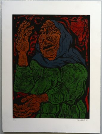 Domenico Cantatore "Senza titolo" 
serigrafia a colori
cm 60x45
firmata e numera