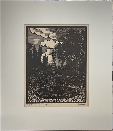 Luigi Servolini "La fontana" 
xilografia
cm 50,5x42,5
firmata, titolata e numera