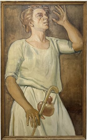 Pietro Dodero "L'annuncio ai pastori" 
olio su tavola
cm 98,5x58
firmato e titol