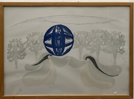 Giacomo Balla (D'Apres) "Sintesi di Primavera (bozzetto completo)" 
litografia a