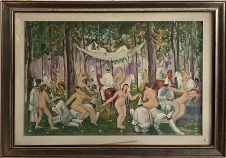 Mario Cortiello "Siesta di Pulcinella" 1966
olio su tela
cm 70x100
firmato e dat