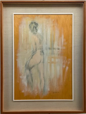 Giuseppe Ajmone "Nudino" 1967
olio su tavoletta
cm 48x33
firmato e datato in bas