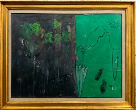 Gino Meloni "Giorno di pioggia" 1970
olio su tela
cm 59x79
firmato in basso a de