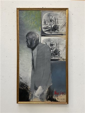 Bruno Caruso "American Experience" 1963
olio su tela
cm 100x49
firmato, datato e