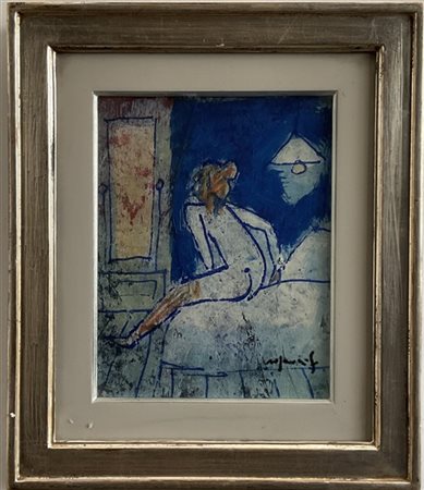 Franco Rognoni "Notturno in un interno" 1983
tecnica mista su carta intelata
cm