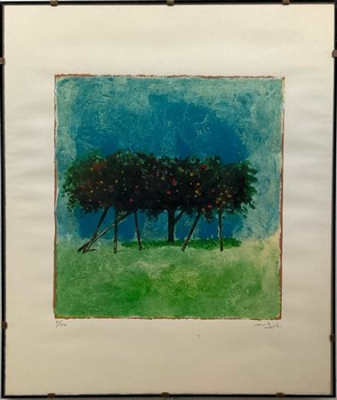 Carlo Mattioli "Senza titolo" 
serigrafia a colori
cm 60x49,5
firmata e numerata