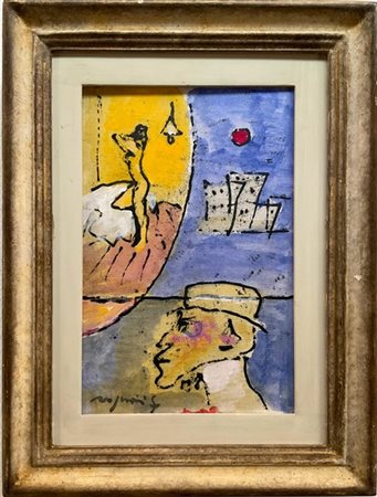 Franco Rognoni "Interno - Esterno" 
tecnica mista su carta intelata
cm 30x20
fir