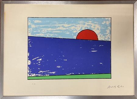 Franco Angeli "Senza titolo" 
serigrafia - prova d'artista
cm 69x99
firmata in b