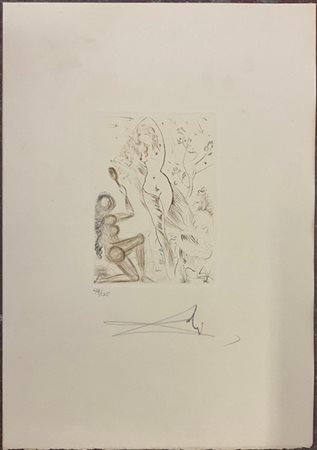 Salvador Dalì "Blanchefleur" 1972
acquaforte e puntasecca su carta con filigrana
