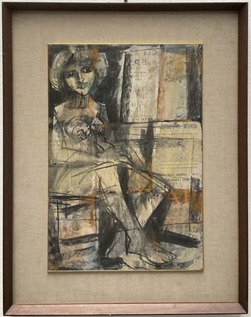 Aldo Borgonzoni "Senza titolo" 1963
tecnica mista e collage su carta
cm 47,5x32