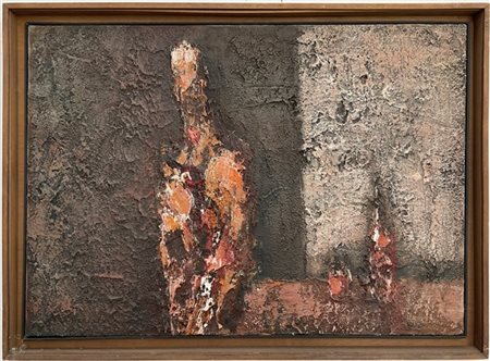 Plinio Mesciulam "Bevitore" 1960
tecnica mista su tela
cm 70x100
firmato, datato