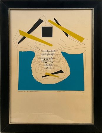 Bruno Munari "Ricostruzione teorica di un oggetto immaginario" 1974
serigrafia a