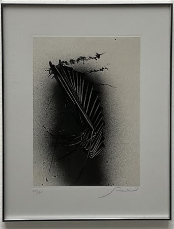 Emilio Scanavino "Senza titolo" 
serigrafia su carta argentata applicata su cart